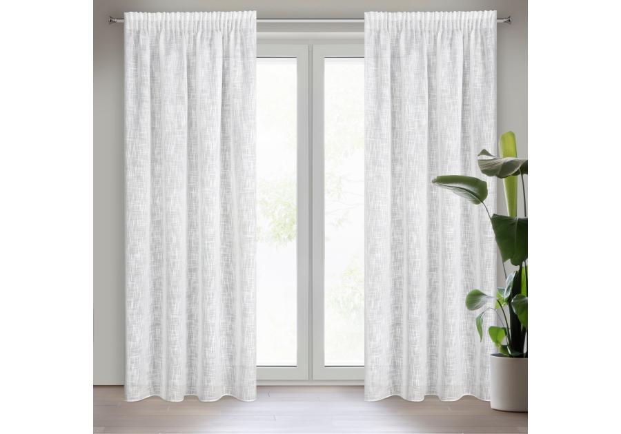 Zdjęcie: Zasłona gotowa Liren na taśmie 140 x 270 cm biały EUROFIRANY