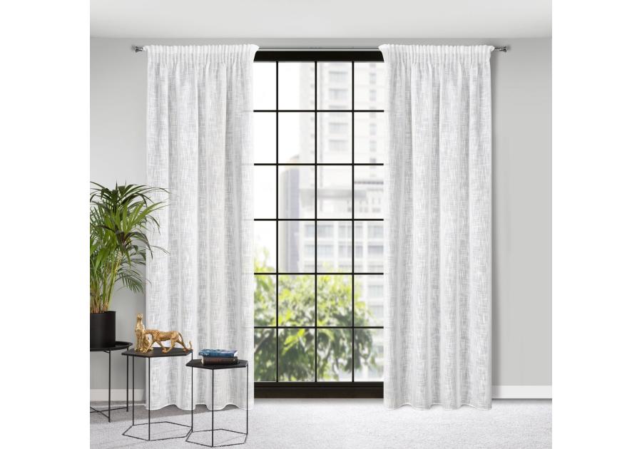 Zdjęcie: Zasłona gotowa Liren na taśmie 140 x 270 cm biały EUROFIRANY