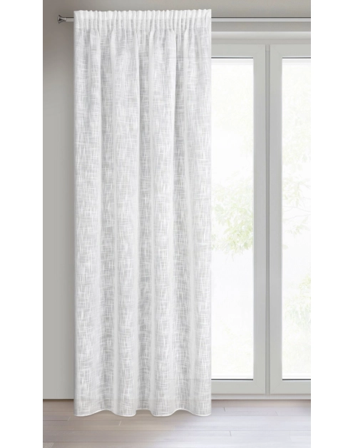 Zdjęcie: Zasłona gotowa Liren na taśmie 140 x 270 cm biały EUROFIRANY