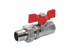 Zawór kulowy wodny 1/2 z półśrubunkiem z motylkiem TYCNER