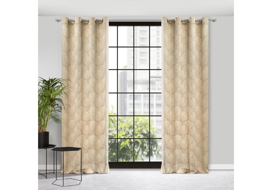 Zdjęcie: Zasłona gotowa Goja 140 x 250 cm kremowy EUROFIRANY