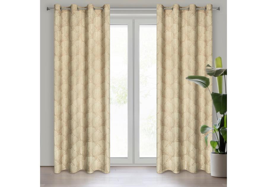 Zdjęcie: Zasłona gotowa Goja 140 x 250 cm kremowy EUROFIRANY