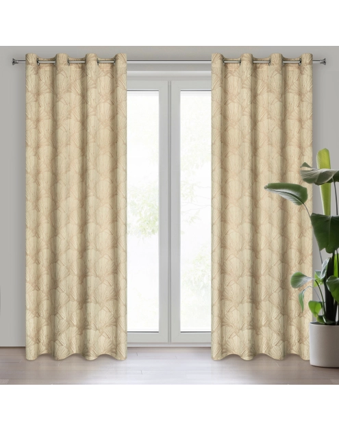 Zdjęcie: Zasłona gotowa Goja 140 x 250 cm kremowy EUROFIRANY