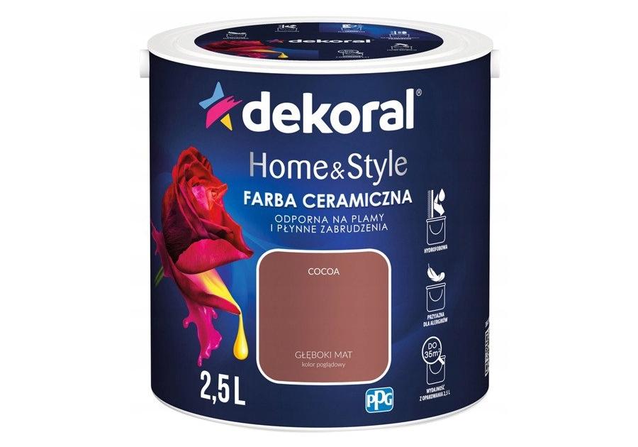 Zdjęcie: Farba ceramiczna Home&Style cocoa 2,5 L DEKORAL
