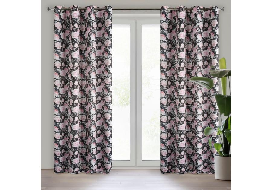Zdjęcie: Zasłona gotowa Bellis 135x250 cm czarny EUROFIRANY