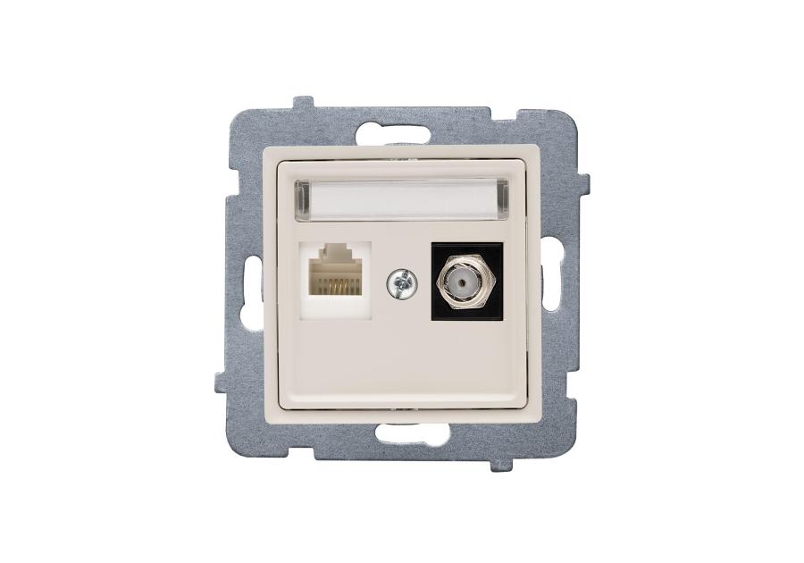 Zdjęcie: Gniazdo komputerowo RJ45 + antenowe F bez ramki GPKA-Q/m bez ramki Rosa kaszmir POLMARK