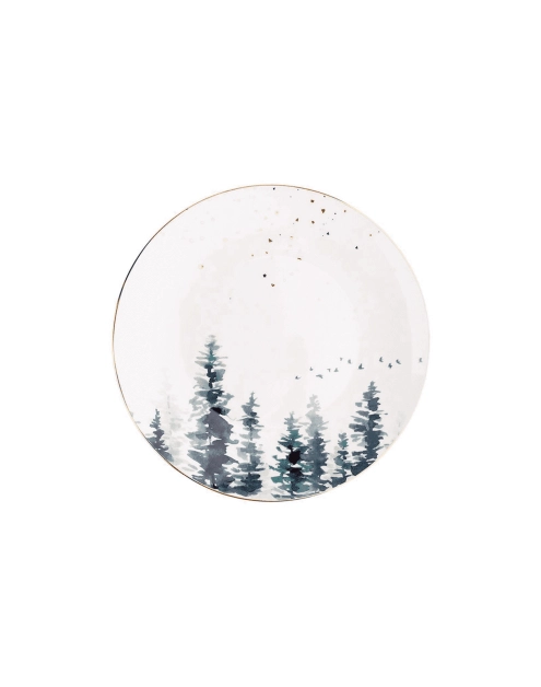 Zdjęcie: Talerz deserowy Misty Forest 20 cm biały dekoracja las ALTOMDESIGN