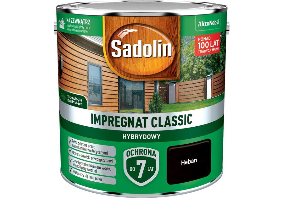 Zdjęcie: Impregnat Classic Hybrydowy heban 2,5 L SADOLIN