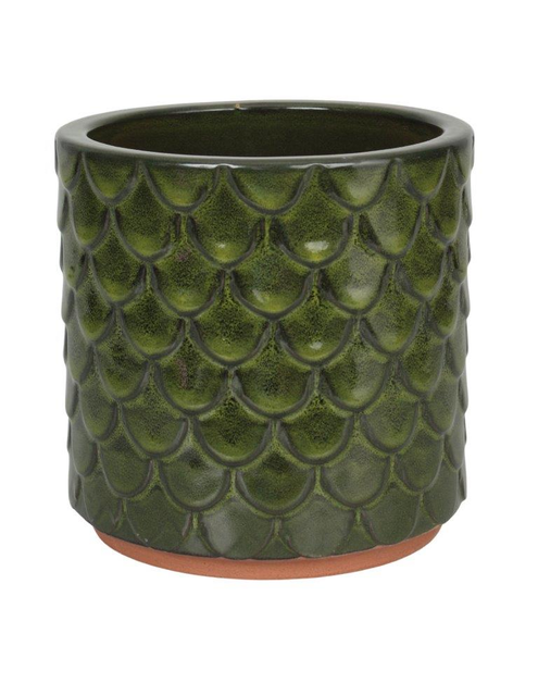 Zdjęcie: Donica ceramika szkliwiona Cylinder 28x25 cm zieleń CERMAX