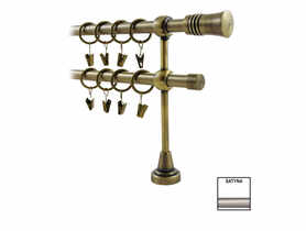 Karnisz podwójny Hefajstos Plus fi 16 mm - 240 cm cylinder satyna KARWEL