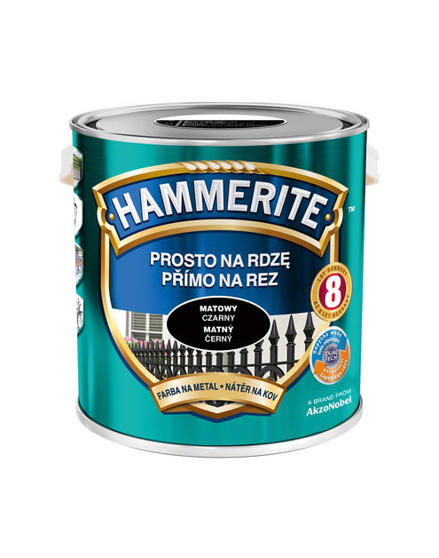 Zdjęcie: Farba do metalu 2,5 L czarny mat HAMMERITE