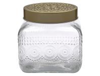 Zdjęcie: Pojemnik kwadratowy Daisy z pokrywką w kolorze złota 12,5x12,5x12 cm ALTOM DESIGN