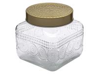 Zdjęcie: Pojemnik kwadratowy Daisy z pokrywką w kolorze złota 12,5x12,5x12 cm ALTOM DESIGN