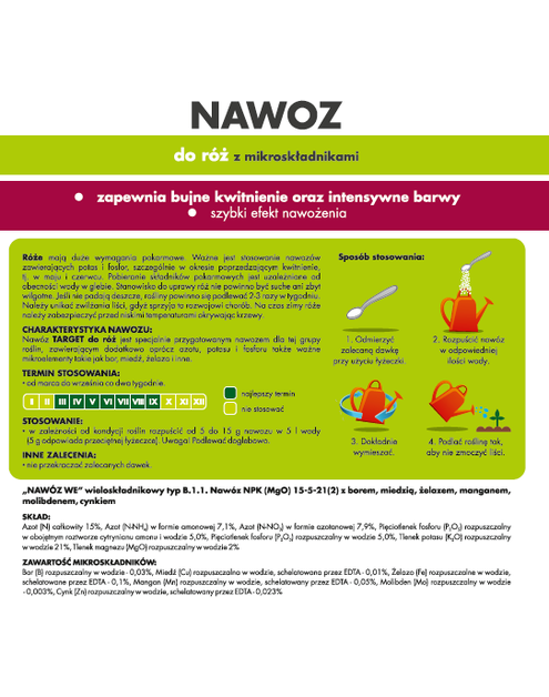 Zdjęcie: Nawóz rozpuszczalny Moc Pąków do róż 0,15 kg TARGET