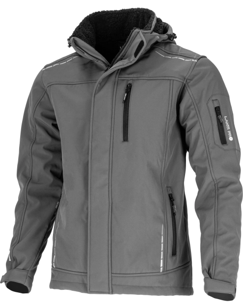 Zdjęcie: Kurtka Softshell z kapturem ocieplana szara, "3XL", CE, LAHTI PRO