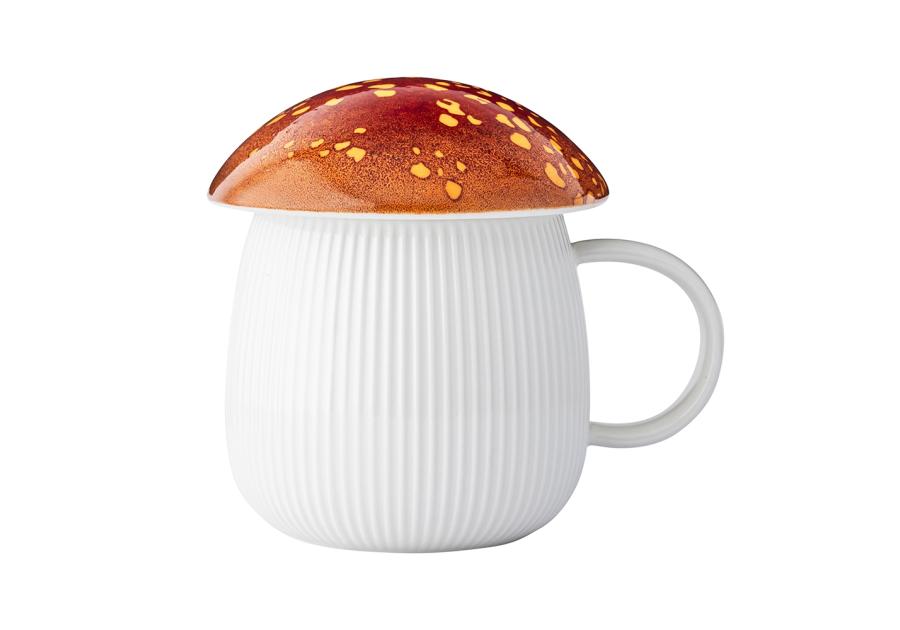 Zdjęcie: Kubek Pod kapeluszem 450 ml w kształcie grzybka z rudą pokrywką ALTOM DESIGN