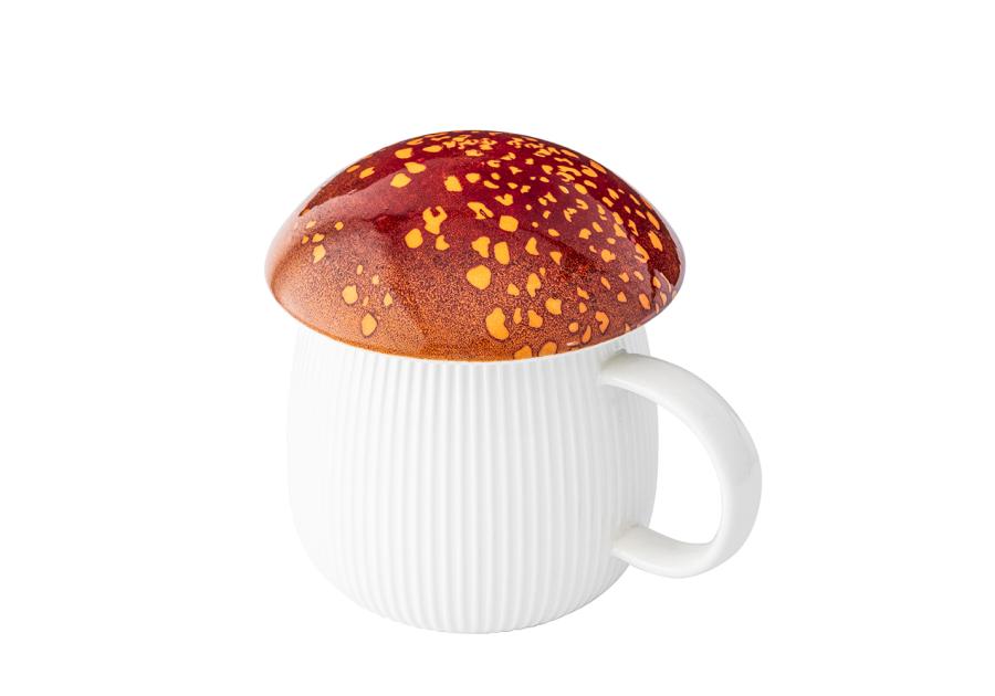 Zdjęcie: Kubek Pod kapeluszem 450 ml w kształcie grzybka z rudą pokrywką ALTOM DESIGN