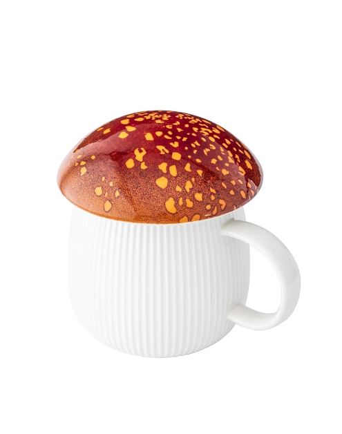 Zdjęcie: Kubek Pod kapeluszem 450 ml w kształcie grzybka z rudą pokrywką ALTOM DESIGN
