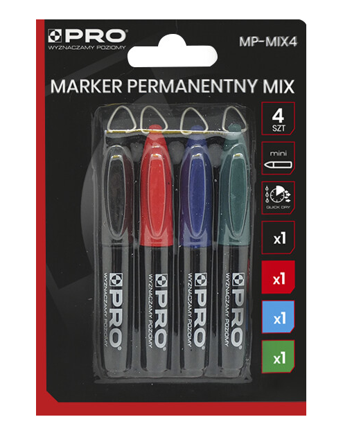 Zdjęcie: Marker permanentny mix blister 4 sztuki PRO FACHMAYER