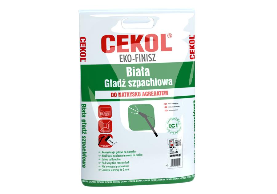 Zdjęcie: Gładź szpachlowa do natrysku agregatem Eko-Finisz 25 kg CEKOL