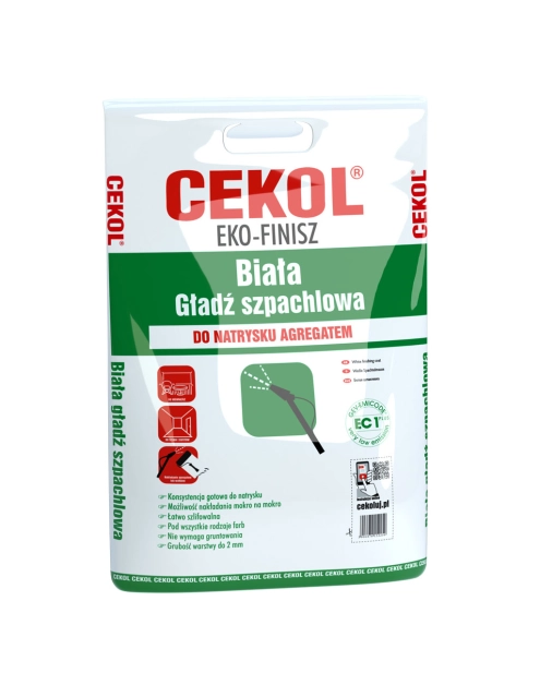 Zdjęcie: Gładź szpachlowa do natrysku agregatem Eko-Finisz 25 kg CEKOL