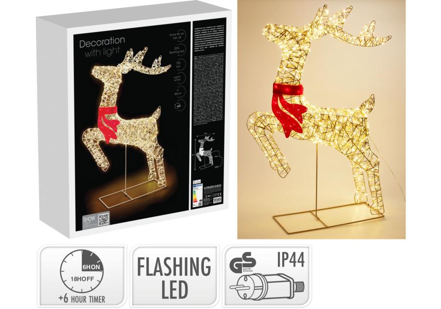 Zdjęcie: Renifer z kokarda 50x88 cm 720 led KOOPMAN