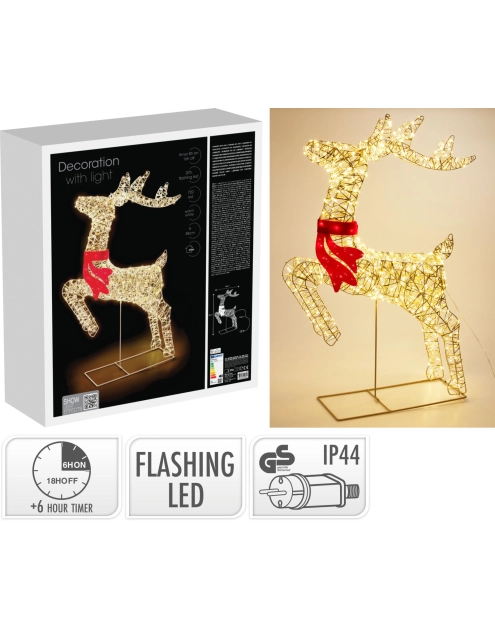 Zdjęcie: Renifer z kokarda 50x88 cm 720 led KOOPMAN