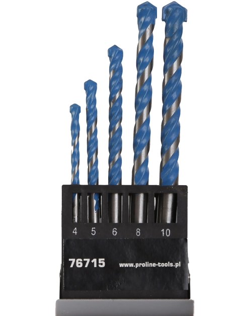Zdjęcie: Wiertła węglowo-tytanowe, uniw., 5szt 4,5,6,8,10 PROLINE