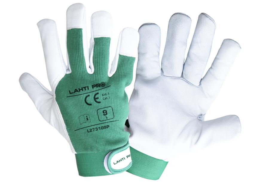 Zdjęcie: Rękawice ze skóry koziej zielone l273111p, karta, "11", CE, LAHTI PRO