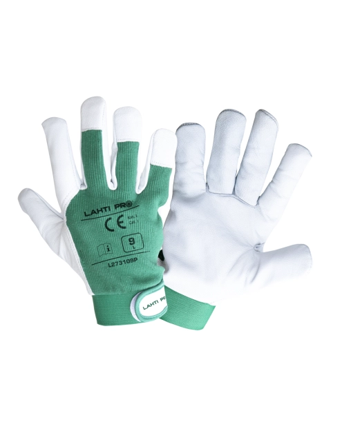 Zdjęcie: Rękawice ze skóry koziej zielone l273111p, karta, "11", CE, LAHTI PRO