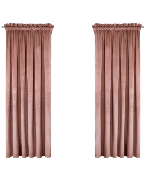 Zdjęcie: Zasłona welwetowa Viola 135x270 cm ciemnoróżowa na taśmie EUROFIRANY