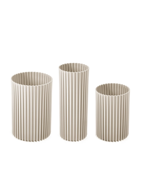 Zdjęcie: Zestaw wazonów Nemo, 3 sztuki recycled, beżowy LAMELA