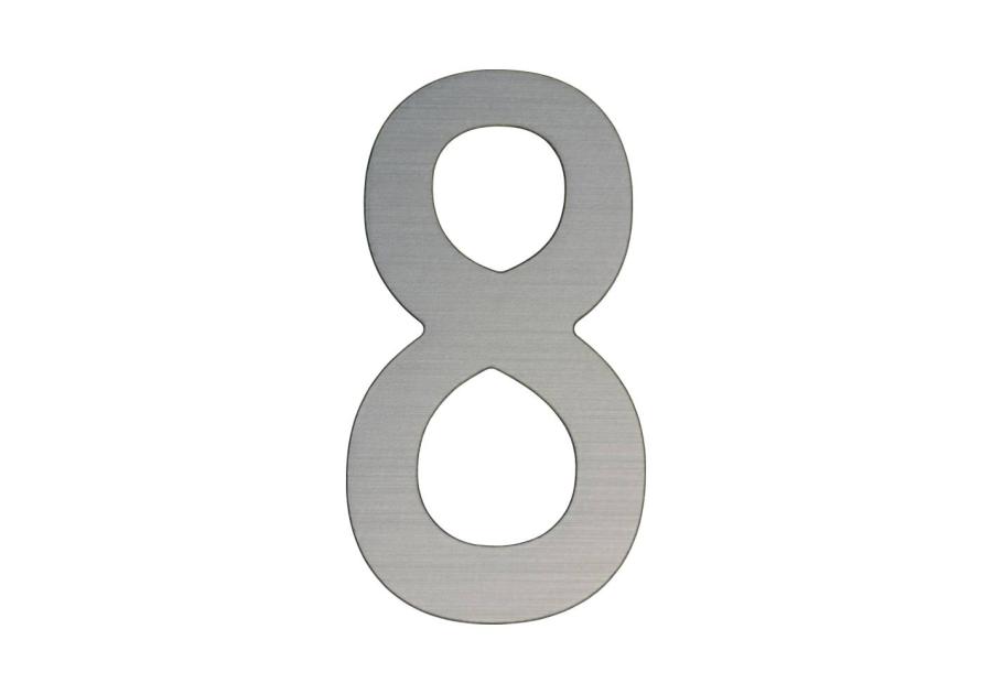 Zdjęcie: Cyfra 8 samoprzylepna 50 mm srebrny szczotkowany METRO