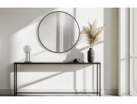 Zdjęcie: Lustro Aurelo koło 60 cm czarna aluminiowa rama INDAVO