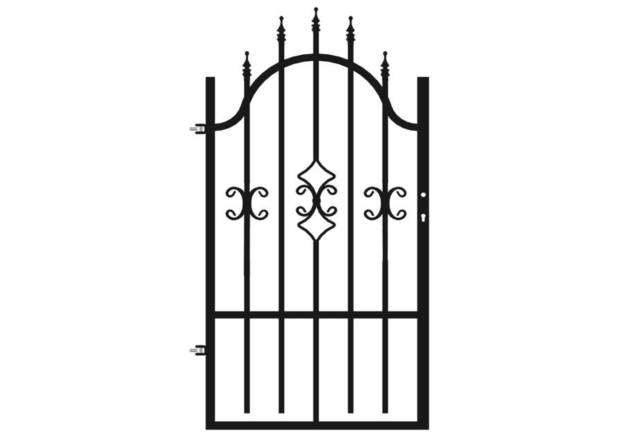 Zdjęcie: Furtka Iga 0,90 m, 1,20-1,50 m, ocynk+RAL9005 lewa POLBRAM