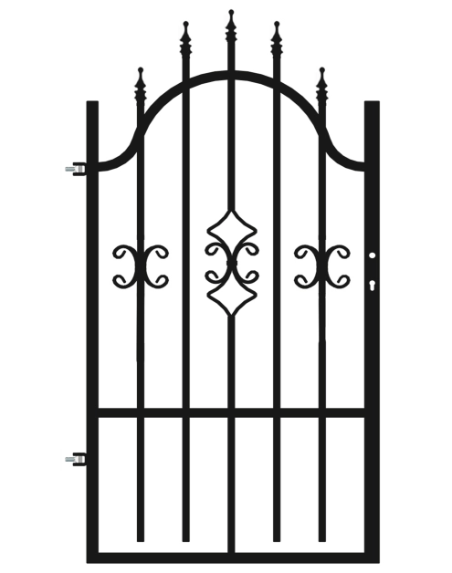 Zdjęcie: Furtka Iga 0,90 m, 1,20-1,50 m, ocynk+RAL9005 lewa POLBRAM