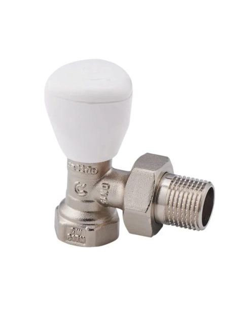 Zdjęcie: Zawór na zawieszce grzejnikowy zasilający kątowy 1/2" CALIDO