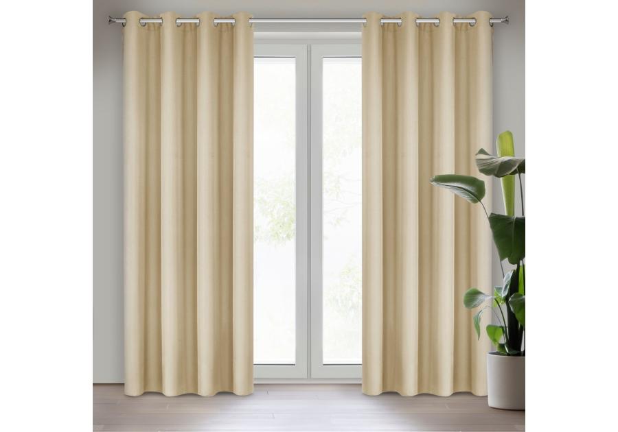 Zdjęcie: Zasłona gotowa Rita 140x250 cm beżowy EUROFIRANY