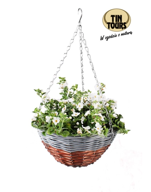 Zdjęcie: Kosz wiszący kwietnik 30x15x50 cm TIN TOURS