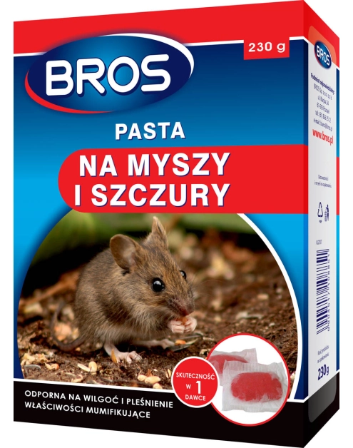 Zdjęcie: Pasta na myszy i szczury 230 g BROS