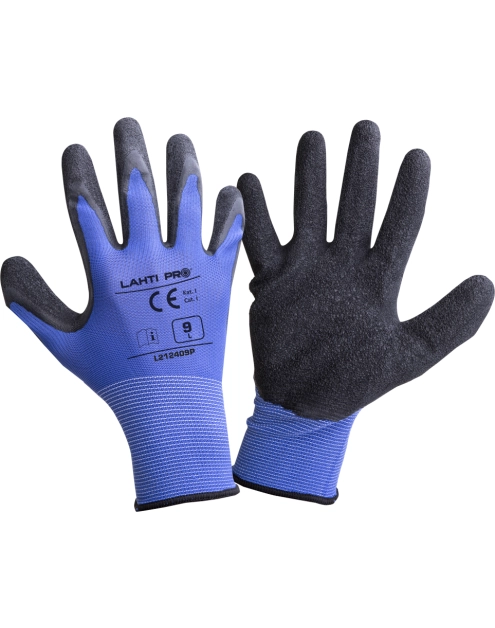 Zdjęcie: Rękawice lateks niebiesko-czarne l212410p, 12 par, "10",CE,LAHTI PRO