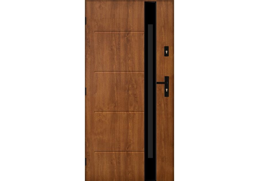 Zdjęcie: Drzwi zewnętrzne andromeda złoty dąb 90l komplet PANTOR