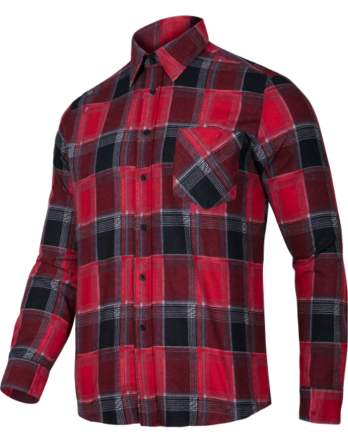 Zdjęcie: Koszula flanelowa czerwona, 120g/m2, 3XL, CE, LAHTI PRO