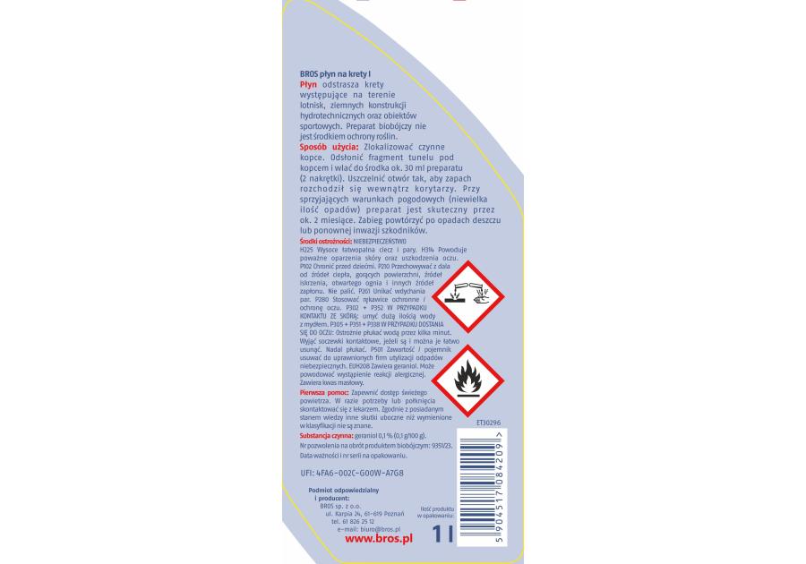 Zdjęcie: Płyn na krety 1 L BROS