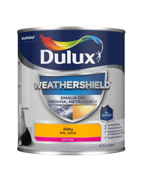 Zdjęcie: Emalia Dulux Weathershield żółty RAL 1003 DULUX