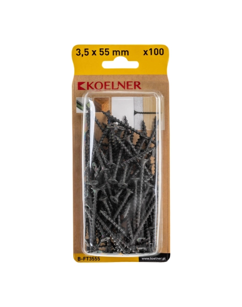Zdjęcie: Wkręt do płyt g-k 3,5x55 mm do drewna 100 szt. KOELNER