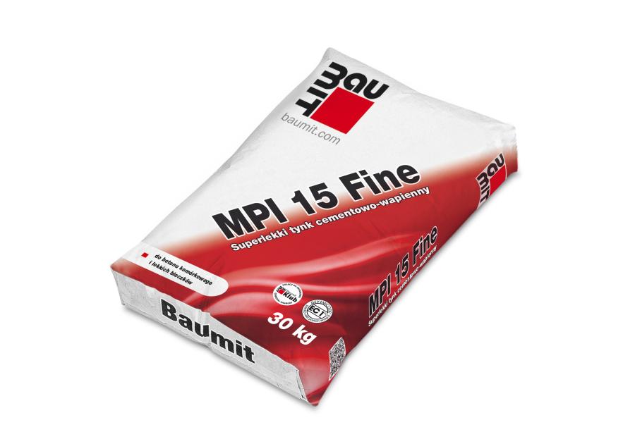 Zdjęcie: Tynk cementowo-wapienny MPI 15 Fine 30 kg BAUMIT