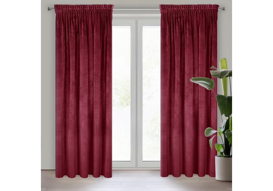 Zdjęcie: Zasłona gotowa Villa na taśmie 140x270 cm bordowy EUROFIRANY