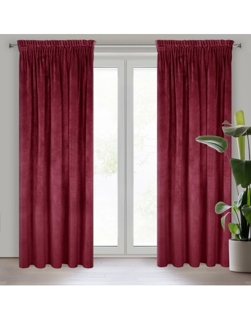 Zdjęcie: Zasłona gotowa Villa na taśmie 140x270 cm bordowy EUROFIRANY