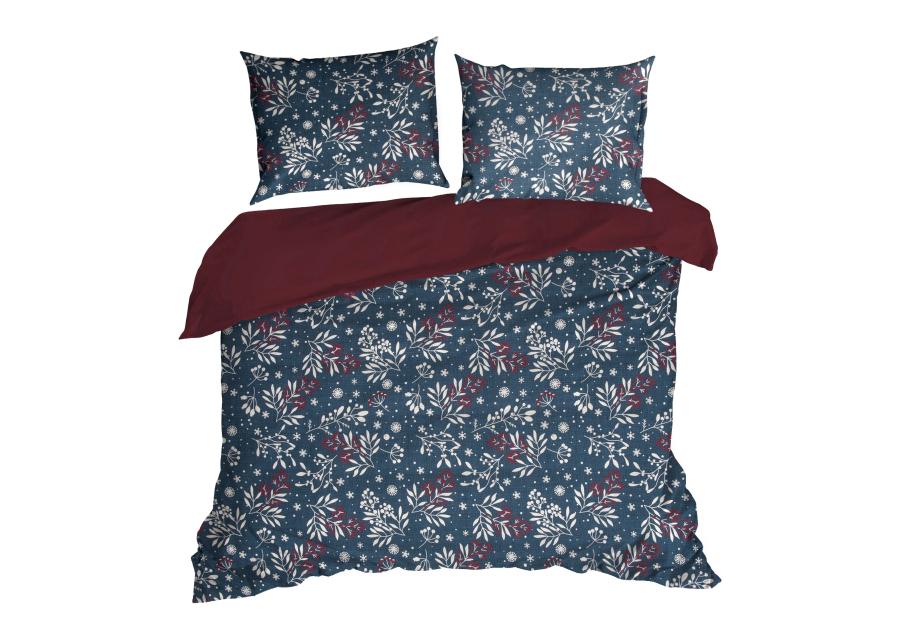Zdjęcie: Komplet pościeli bawełnianej z nadrukiem świątecznym Kristy 220x200 cm, 70x80 cm - 2 szt. EUROFIRANY
